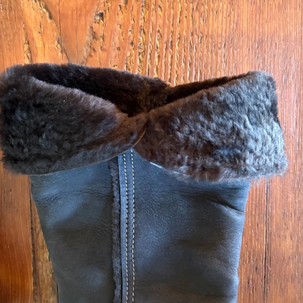 New Ecco Women's Winter Zone Leather Lined Boots Espresso/Coffee Size 9-9.5/40